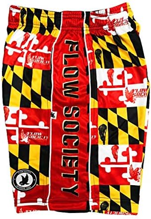חברת Flow Society Maryland Boys Lacrosse Shorts Shorts | מכנסיים קצרים של בנים | מכנסיים קצרים לקרוס לבנים